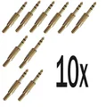 Produktbild: 10x 6,3mm Klinkenstecker stereo - Kopfhörer Stecker lötbar - vergoldet