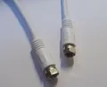 Produktbild: SAT Anchlusskabel mit 2x F-Stecker - digital - 1,5m weiss + F-Adapter