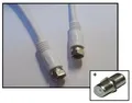 Produktbild: SAT Anchlusskabel mit 2x F-Stecker - koaxial geschirmt - 5m weiss + F-Adapter