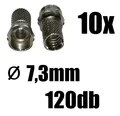 Produktbild: 10x F - Stecker 7,3mm für SAT-Kabel bis 120db - Coax - zum Aufschrauben