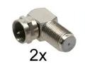 Produktbild: 2x F-Adapter F-Verbinder für SAT-Kabel - Coax - abgewinkelt