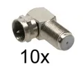 Produktbild: 10x F-Adapter F-Verbinder für SAT-Kabel - Coax - abgewinkelt