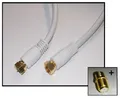 Produktbild: SAT Anchlusskabel mit 2x F-Stecker - vergoldet - digital - 2,5m weiss ++ Adapter