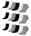 Produktbild: PUMA 18 Paar Sneaker Invisible Socken Gr. 35-49 Unisex für Damen Herren Füßlinge, Farbe:882 - grey/white/black, Socken & Strümpfe:39-42