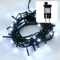 Produktbild: hellum LED Lichterkette Außen mit Timer, 7,9m 80 LED, <59 lm, Lichterkette kaltweiß strombetrieben mit Stecker, Weihnachtsbaumbeleuchtung mit Kabel in grün 577341
