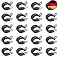 Produktbild: 20 Stücke Rohrschellen 8mm Edelstahl mit Gummieinlage, Schraubrohrschellen