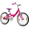 Produktbild: 20 Zoll Kinder Fahrrad Mädchen Rad mit Rücktrittbremse Pink Neu -082 - Rosa/Weiß