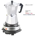 Produktbild: Elektrische Mini-Einzel-Kochplatte & Espresso-Kocher, 500 W, 6 Tassen