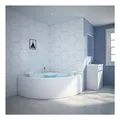 Produktbild: TroniTechnik Eckwhirlpool ANDROS 160x160 Eckwanne Badewanne mit Whirlpool und Airpool Unterwasser LEDs inkl. Spülfunktion