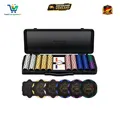 Produktbild: SLOWPLAY Poker Chip Set 500 Stück 14g 40mm Black Gold Art Déco