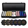 Produktbild: Poker Set 500 Chips 14 g Clay Pokerkoffer Pokerchips Spielkarten Koffer Casino