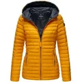Produktbild: Marikoo Steppjacke Marikoo Asraa Damen Steppjacke B857 Übergangsjacke mit kontrastfarbendem Reißverschluss gelb XS (34)