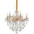 Produktbild: Ideal Lux Kronleuchter Florian Oro, Gold, Messing, Glas, Naturmaterialien, 82-120 cm, Lampen & Leuchten, Innenbeleuchtung, Hängelampen, Kronleuchter