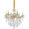 Produktbild: Florian - 6 Light Crystal Chandelier Gold Finish, E14 - Ideal Lux