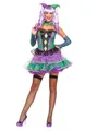 Produktbild: Leg Avenue Clown-Kostüm Mardi Gras - Clown Kostüm für Fasching Halloween, Raffiniertes Karnevalskostüm in den typischen Mardi Gras Farben