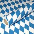 Produktbild: JUNOPAX Geschenkpapier Raute weiß-blau 50m x 1,00m, nassfest