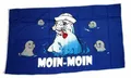 Produktbild: Flagge / Fahne Moin Moin Seehunde Hissflagge 90 x 150 cm