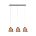 Produktbild: BRILLIANT Lampe Relax Pendelleuchte 3flg bronze/chrom 3x A60, E27, 60W, g.f. Normallampen n. ent. In der Höhe einstellbar / Kabel kürzbar Für LED-Leuchtmittel geeignet