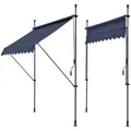 Produktbild: pro.tec Klemmmarkise »Stem« ohne Bohren Stahlgestell 350x120x220-309 cm Dunkelblau blau 120 cm x 350 cm x 309 cm