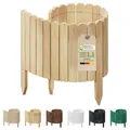 Produktbild: Floranica Rollborder Flexibler Holzzaun 100 x 40 cm Natur Beeteinfassung Deko für Gartenzaun Rasenkante Umzäunung Gartenzaun für Rasenflächen Hochbeete für Garten