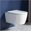 Produktbild: Rainsworth Hänge WC Spülrandlos Toilette - Starker Spülung, Kloschüssel inklusive WC-Sitz Absenkautomatik, Kompakt Design Toilette 48,5 cm lang, Einfa