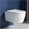 Produktbild: Wand-wc Ohne Entsorgungsrand, Toilettenschüssel Und Geräuschlose Spülung, Toilettenschüssel Und Wc-sitz Mit Automatischem Absenkmechanismus, Weiß, Länge 53 Cm. - Rainsworth