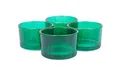 Produktbild: Teelichtgläser klein 51x33 mm Set 4 Stück Teelichthalter Glas dunkelgrün