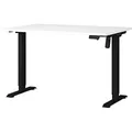 Produktbild: GERMANIA Boras höhenverstellbarer Schreibtisch weiß rechteckig, T-Fuß-Gestell schwarz 120,0 x 80,0 cm