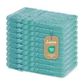 Produktbild: Lavea® 10er Set Waschhandschuh 15x21 cm – Saugstarke und Weiche Waschhandschuhe aus 100% Baumwolle, Frottierserie Elena – Waschbar und Strapazierfähig – Türkis