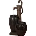 Produktbild: Großer Design-Gartenbrunnen mit Handpumpe 47,5 cm x 38,5 cm x 84 cm