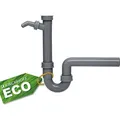 Produktbild: KIRCHHOFF ECO SAVE Siphon Küchenspüle, Abfluss für Spüle Küche aus recyceltem Kunststoff, Ablaufgarnitur mit Maschinenanschluss