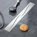 Produktbild: Vilstein© Duschrinne Mit Siphon Ablaufrinne Bodenablauf Duschablauf 110 Cm Welle