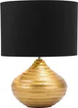 Produktbild: BELIANI Tischlampe Gold Keramik 42 cm Stoffschirm Schwarz Vasenform Kabel mit Schalter Modernes Design