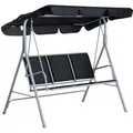 Produktbild: Outsunny Hollywoodschaukel mit Sonnendach 170 x 110 x 153 cm Schwarz