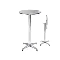 Produktbild: tectake® Stehtisch, aus Aluminium, rund, standfest, mit bodenschonenden Schraubfüßen aus Kunststoff