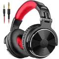 Produktbild: OneOdio Over Ear Kopfhörer mit Kabel, 50mm Treiber, Bassklang, 6.35 & 3.5mm Klinke, Share-Port, Geschlossene DJ Headphones für Studio, Podcast, Monitor, Handy, PC, MP3/4 (Pro-10 Rot)