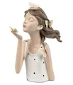 Produktbild: formano Deko-Büste Dame mit Schmetterlingen Handbemalt Bunte Skulptur 30cm Figur groß Women Dekoration Geschenk Polyresin