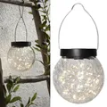 Produktbild: STAR Solar Laterne Garten Hänge Pendel Deko Glas Kugel Leuchte Lampe 30ww LED