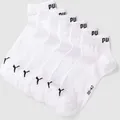Produktbild: PUMA Sneakersocken mit Label-Print Modell 'Quarter Plain' im 6er-Pack in Weiss, Größe 35-38