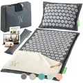 Produktbild: BACKLAxx® Akupressur-Set Akupressurmatte Massagematte & Kissen Nadelmatte Akupunktur schiefergrau - Grau