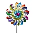Produktbild: formano Buntes Windrad Blume Garten Metall Windspiel Windmühle 124 cm Gartendeko Blumenstecker Taubenabwehr Vogelabwehr Acryl-Steine Gartenfigur Dekoration Außen Windspiel Metall-Blume