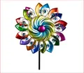 Produktbild: formano Buntes Windrad Metall Windspiel Windmühle Blume Garten 124 cm Gartendeko