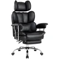Produktbild: IWMH Bürostuhl, Ergonomischer Chefsessel mit Armlehne, Höhenverstellbarer Computerstuhl mit Kopfstützte und Fußstütze, Büro Schreibtischstuhl - Schwarz