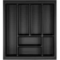 Produktbild: So-tech - orga-box Junker Slim Besteckeinsatz 425 x 476 mm Lavagrau mit Perlstruktur für 50er Schränke Küchen Schubladeneinsatz passgenau für so slim