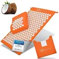Produktbild: Wellax [Das Original] - Akupressurmatte mit Kissen - Gefüllt mit 100% Kokosfasern - Löst Verspannungen & fördert Durchblutung - Massage Matte mi... - Orange