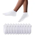 Produktbild: YouShow Sneaker Socken Herren Damen 10 Paar Kurze Halbsocken Quarter Baumwolle Unisex(43-46,Weiß)