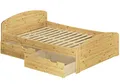 Produktbild: Erst-Holz®Funktionsbett Doppelbett mit 3 Staukästen Rollrost 140x200 Seniorenbett Massivholz Kiefer 60.50-14