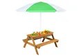 Produktbild: COSTWAY Garten-Kindersitzgruppe 4 Sitzer Picknick, Holz, mit Sonnenschirm