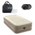 Produktbild: INTEX Dura-Beam Deluxe Ultra Plush Luftbett Einzelbett mit integrierter elektrischer Pumpe – 99 x 191 x 46 cm, Beige, 1 Person