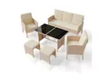 Produktbild: Juskys Gartenlounge-Set Turin, (6-tlg), Polyrattan Sitzgruppe für 7 Personen, Gartenmöbel Set 6-teilig